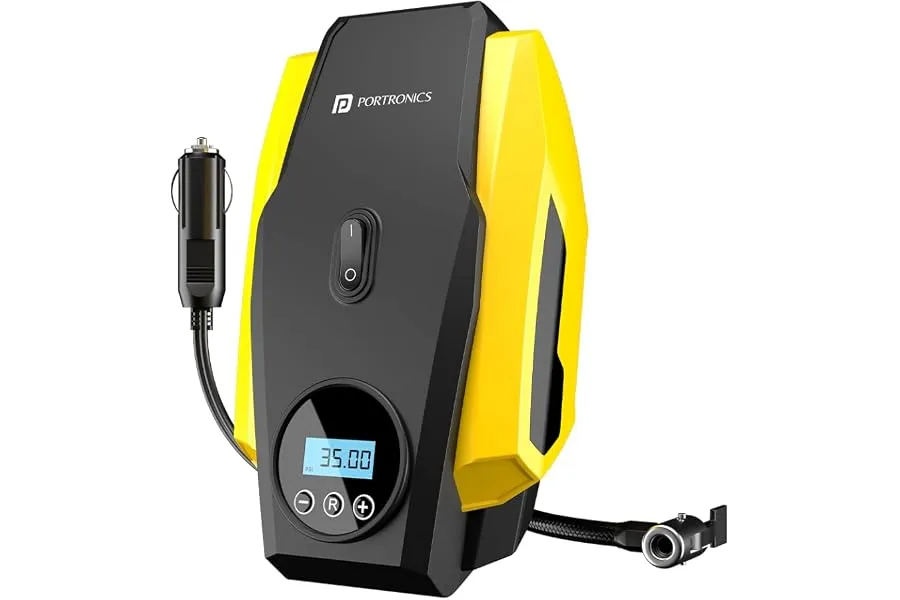 Portronics Vayu Lite Portable Tyre Inflator for Car, Bike, Cycle with 150 PSI Pressure, Digital — Linkbiz SmartDeal's