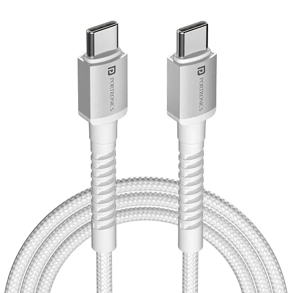 Portronics Konnect X 60W Type C to Type C Unbreakable Nylon Braided Cable — Linkbiz SmartDeal's