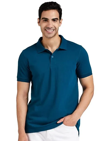 Amazon Brand - Symbol Men's Cotton Rich Solid Polo Tshirt | Collar Tshirts | Half Sleeves | Plain-Regular Fit (Available in Plus Sizes and Combo Pack of 2) — Linkbiz SmartDeal's