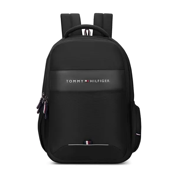 Tommy Hilfiger Joshua Polyester Unisex 15 Inch Laptop Backpack - Black | 21 Ltr Capacity| Padded & Adjustable Strap | Water Resistant | 3 Compartment | Water Bottle Holder | USB Ca — Linkbiz SmartDeal's