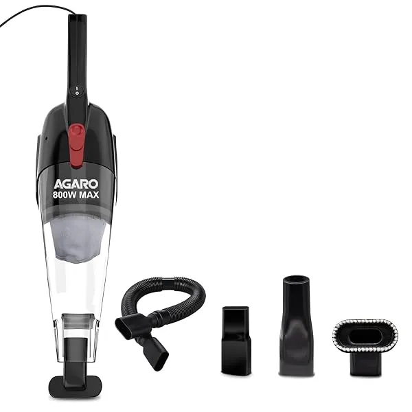 AGARO Regal 800 Watts Handheld Vacuum Cleaner, for Home Use, Dry Vacuuming, 6.5 kPa Suction Power, Lightweight, Lightweight & Durable Body, Small/Mini Size (Black) — Linkbiz SmartDeal's