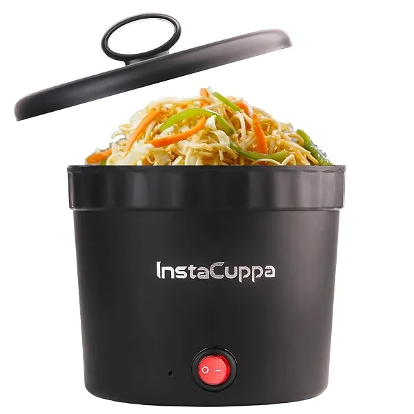 InstaCuppa Portable Multi Cook Electric Kettle with Non-Stick Inner Pot, Dry Boil Protection for Safety, Compact & Light Weight, Ideal for Boiling Milk, Tea, Coffee & Eggs, 1 Liter — Linkbiz SmartDeal's