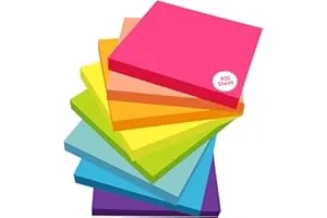 Cubic Multicolour Sticky Notes – 400 Sheets | 5 Bright Colours (80 Sheets Each) | Self-Adhesive — Linkbiz SmartDeal's