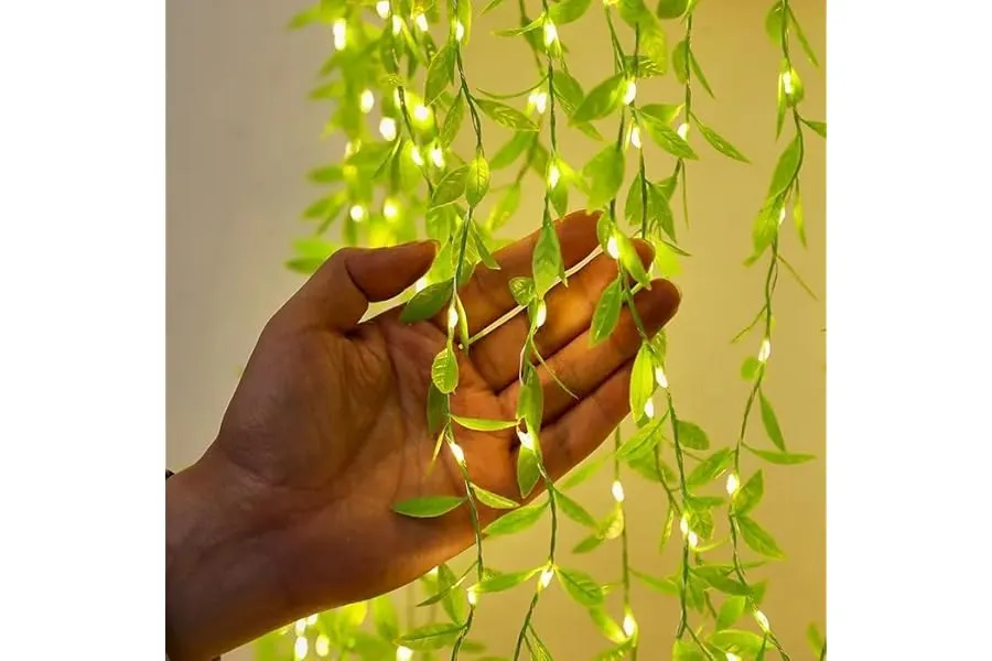 One94Store Artificial Leaf Curtain Lights – 200 LED Warm White Fairy String Lights, 3x1m, Remot — Linkbiz SmartDeal's