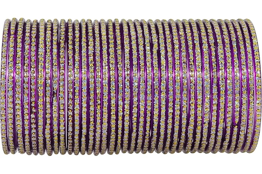 NMII Glass with Polka Dots & Glitter Stylish Fancy Bangles Set For Women & Girls | Glass Bangle — Linkbiz SmartDeal's