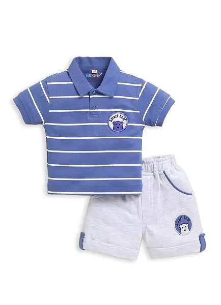 MI Kidz Pure Cotton Collared T-Shirt and Half Pant Set for Kids — Linkbiz SmartDeal's