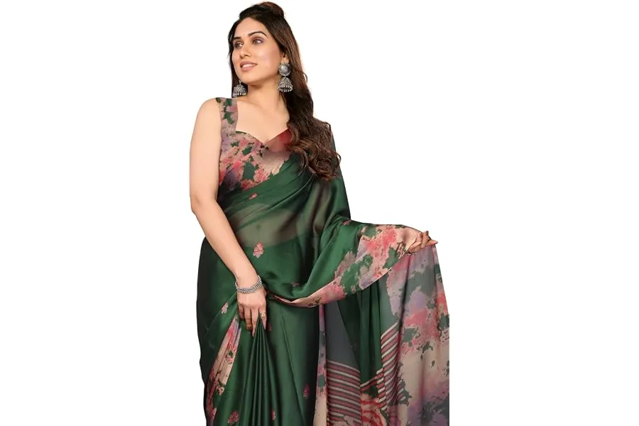 MIRCHI FASHION Saree for Woman Chiffon Tie Dye Printed | Lightweight Daily Wear Women's Sari wi — Linkbiz SmartDeal's