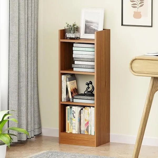 Lukzer 3 Layer Engineered Wood Multipurpose Rack Bookshelf Storage Organizer Stand (MR-010/Oak Brown/80x33x22cm) — Linkbiz SmartDeal's