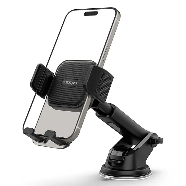 Spigen Dashboard & Windshield Car Mobile Holder [Strong Suction Cup][360° Rotational][Stable Hold] Compatible with Most Smartphone Devices - Black — Linkbiz SmartDeal's