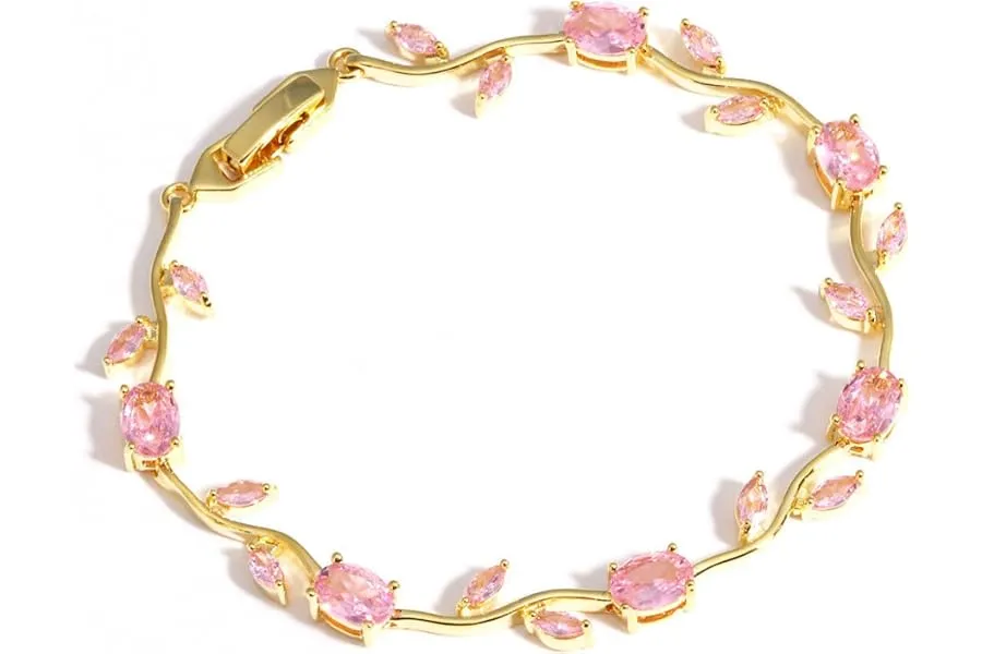 finistra® Tulip Bracelet for Women Stylish | Gold Plated Crystal Floral Jewellery | Adjustable — Linkbiz SmartDeal's