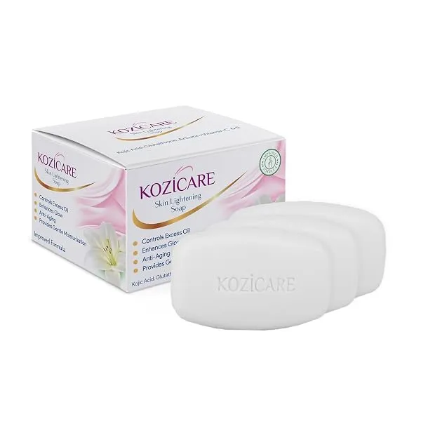 Kozicare Skin brightening Soap | 0.5% Kojic Acid, 0.5% Vitamin C, 0.3% Glutathione, 0.5% Arbutin | For Dark Spot Reduction & Pigmentation | Pack of 3 (75g each) | For Men & Women — Linkbiz SmartDeal's