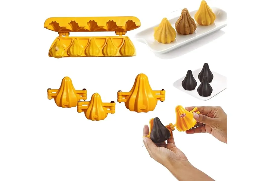 DS Modak Mold Combo of 4 | Easy Modak Sacha Set with Modak Patti Mould for Ukdiche Modak Shaper — Linkbiz SmartDeal's