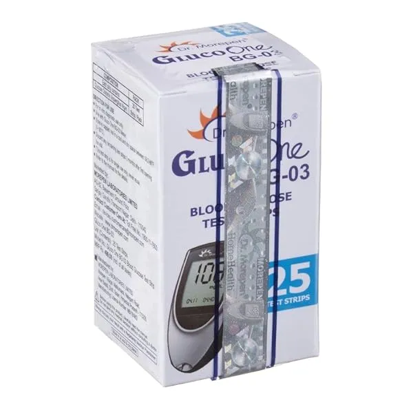 Dr. Morepen BG-03 Blood Glucose Test Strips, Pack of 25(No Glucometer) — Linkbiz SmartDeal's