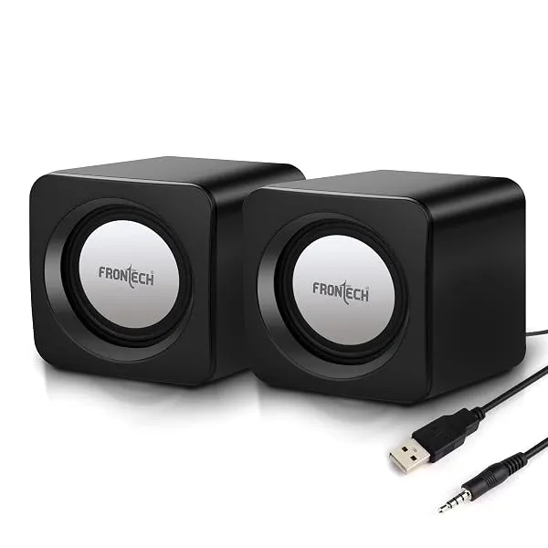 FRONTECH 2.0 Multimedia Speakers with USB Power, AUX Connectivity & Volume Control (SPK-0002BLK) — Linkbiz SmartDeal's