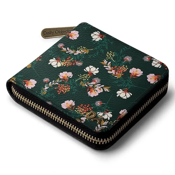 DailyObjects Women's Zip Wallet | Made with Vegan Leather Material | Carefully Handcrafted | Holds up to 8 Cards | Slim and Easy to Fit in Pocket | Coin Pocket with Button Closure — Linkbiz SmartDeal's