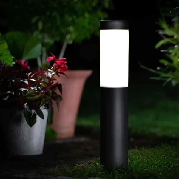 Outdoor Holder Bollard Light Waterproof IP65 Garden Pathway Lamp –Landscape Lighting for Lawn, Patio, Walkway, Yard & Driveway | Dustproof Warm White Outdoor Pole Light (Black) — Linkbiz SmartDeal's