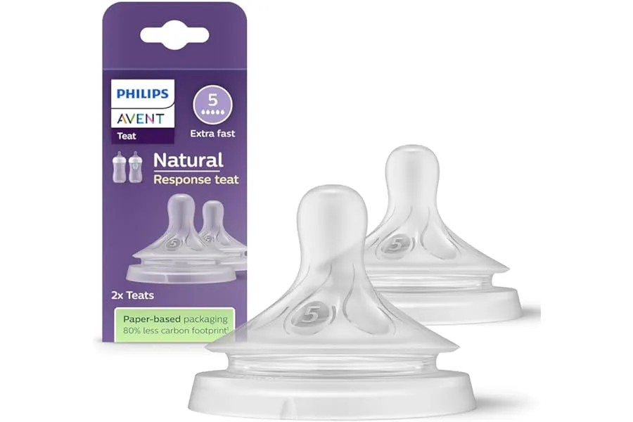 Philips Avent Natural Response Bottle Teat - 2 x Baby Bottle Flow 5 Teats for Babies Aged 6+ Mo — Linkbiz SmartDeal's