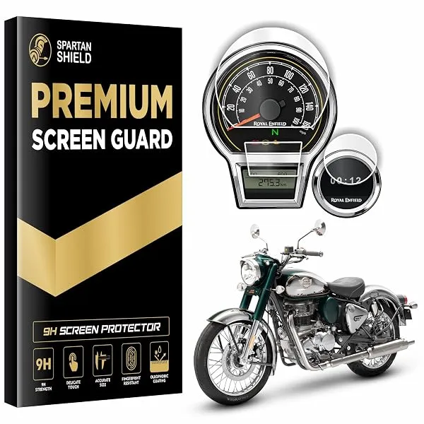Spartan Shield Screen Protector For ROYAL ENFIELD 2026 Bike CLASSIC 350, CLASSIC 650 & GOAN CLASSIC 350 [with Tripper Navigation Screen] - 4 inch Instrument Cluster Guard | Goan Cl — Linkbiz SmartDeal's