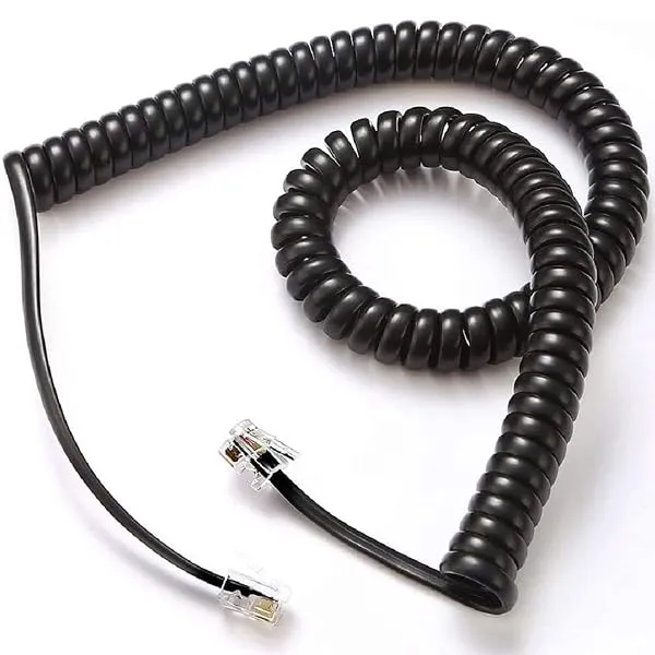 FEDUS Telephone Phone Handset Cable Cord, 9Ft Uncoiled / 1.5Ft Coiled, Landline Phone 4P4CPure-Copper Coiled Curly Cord Male to Male RJ9/RJ10 Cable, Telephone Accessory, Pack 1 — Linkbiz SmartDeal's