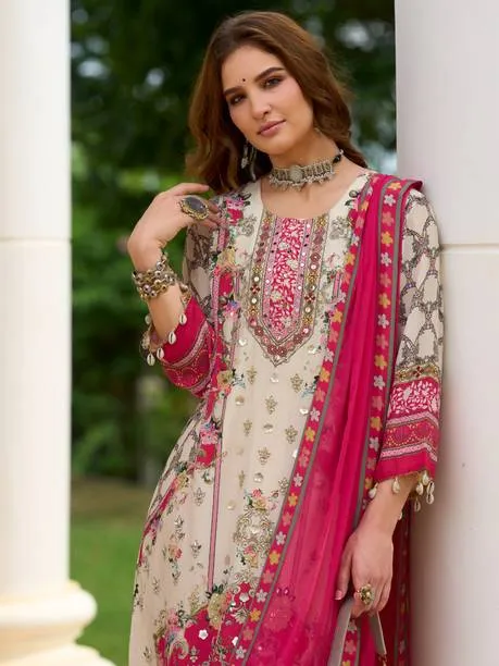 Indo Era Women Pure Silk Kurta Palazzo Dupatta Set — Linkbiz SmartDeal's