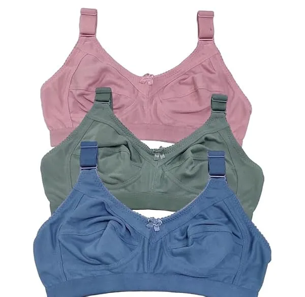 FUNAHME Women's Cotton Full Coverage Non-Padded Wirefree T-Shirt Bra Combo — Linkbiz SmartDeal's