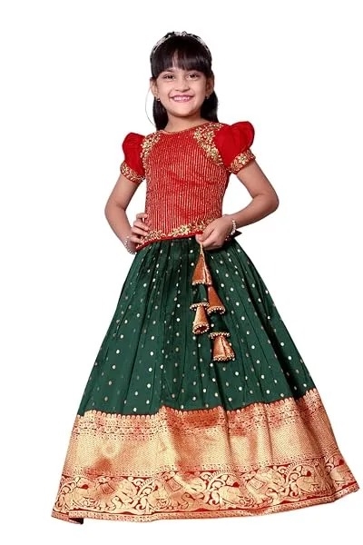 White Button Girls Silk Blend Readymade Lehenga choli — Linkbiz SmartDeal's