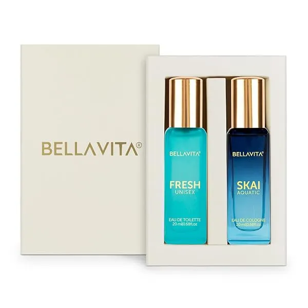 BELLAVITA Skai Aquatic EDC & Fresh EDT | Long Lasting 2x20ml Perfume for Man & Woman | Gifts for Woman | Bergamot, Ylang Ylang, Pink Pepper | Premium Fragrance — Linkbiz SmartDeal's