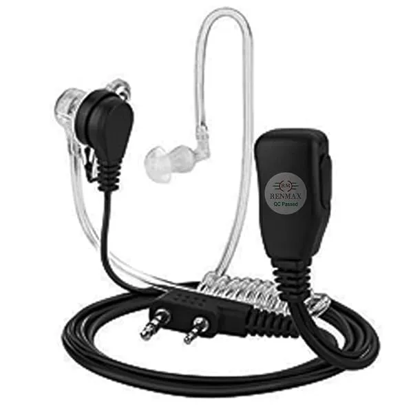 RENMAX Air Acoustic Tube Covert Wired Earpiece Throat Mic Earphone Headset 2-Pin Audio Connector Suitable for Models VU-5R, BF-88S etc (Pack of 1) — Linkbiz SmartDeal's