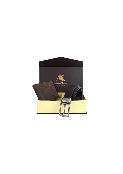 LONDON ALLEY ELK Vintage Brown Leather Wallet & Black/Brown Reversible Belt Combo Gift Box for Men — Linkbiz SmartDeal's
