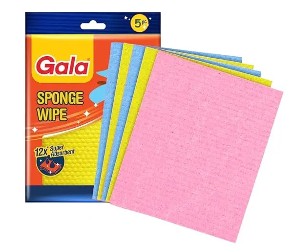 Gala Sponge Wipe for Kitchen, Kitchen Cleaning Sponge,Biodegradable Cellulose Material for Kitchen and Home Cleaning (5 Pcs Pack) — Linkbiz SmartDeal's