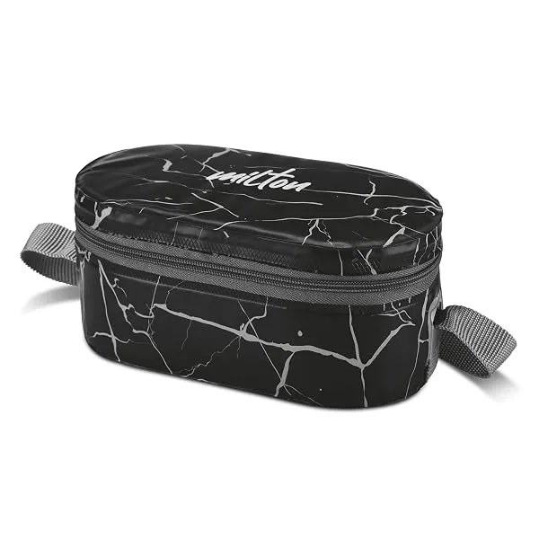 MILTON Executive Lunch Box with Steel Cutlery, 2 Inner Steel Round Containers 280ml Each & 1 Microwave Safe Oval Plastic Container 450ml, Insulated Bag, Leakproof Office Tiffin, Ea — Linkbiz SmartDeal's