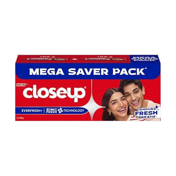 Close Up Toothpaste | Long lasting 18 Hours Of Fresh Breath & White Teeth - 300g (Pack of 2) — Linkbiz SmartDeal's