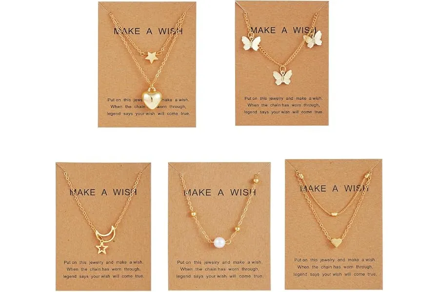 Shining Diva Fashion 5 Pcs Latest Stylish Heart Butterfly Pearl Necklace Jewellery Set for Wome — Linkbiz SmartDeal's