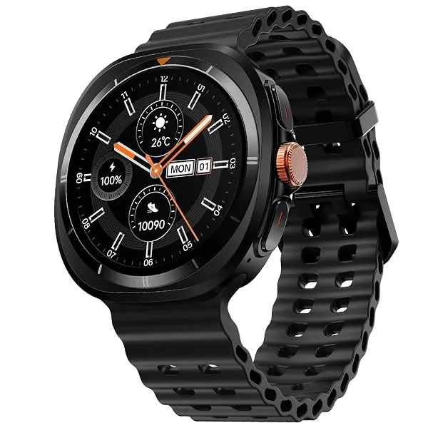 Fire-Boltt Axiom Round Smart Watch 1.43″ Super AMOLED Display with Always‑On Mode, Bluetooth Calling, Rotating Crown, SPO₂ & Heart Rate Monitor, IP67 Waterproof Silicone Smartwatch — Linkbiz SmartDeal's