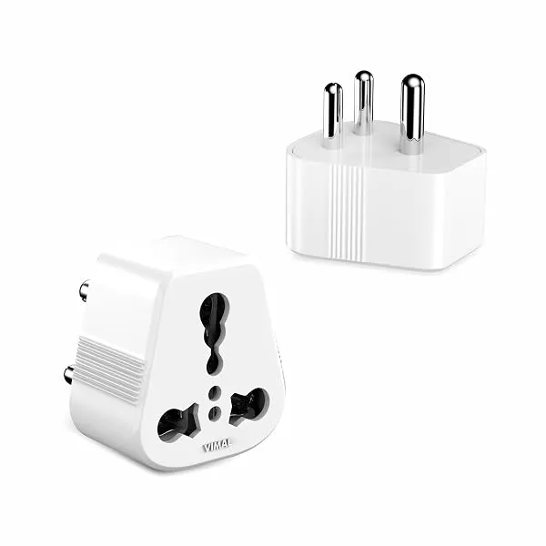 Vimal Digic 6 Amp to 16 Amp Universal 3 Pin Conversion Plug | White | Pack of 2 — Linkbiz SmartDeal's
