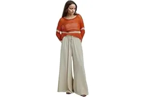 KOTTY Women's Wide-Leg Trouser|Palazzo Pants|High Waist Flowy Trousers with Drawstring|Lightwei — Linkbiz SmartDeal's