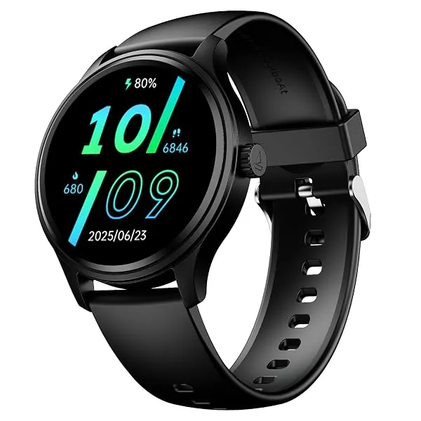 boAt Lunar Discovery Neo, 1.39" (3.5 cm) Round HD Display, Premium Metallic Finish, Animated Watchfaces, 100+ Sports Mode, Bluetooth Calling, Smart Watch for Men & Women (Active Bl — Linkbiz SmartDeal's