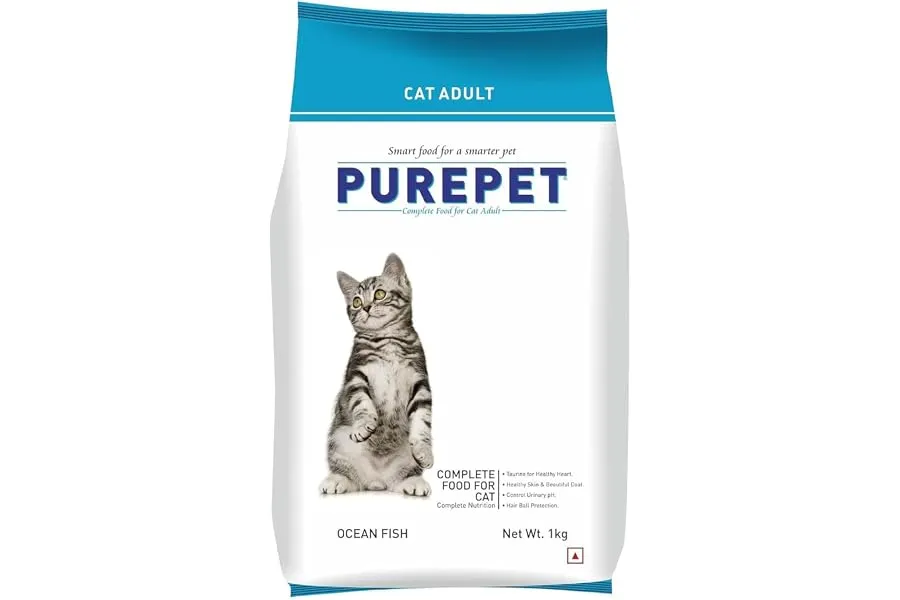 Purepet Adult Dry Cat Food 1kg | Ocean Fish Flavour | Hairball Protection | Heart Care with Tau — Linkbiz SmartDeal's
