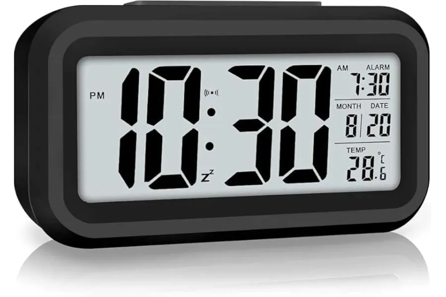 AERYS Digital Alarm Clock with 1 Year Warranty, Night Sensor, Date and Temperature Display, Des — Linkbiz SmartDeal's