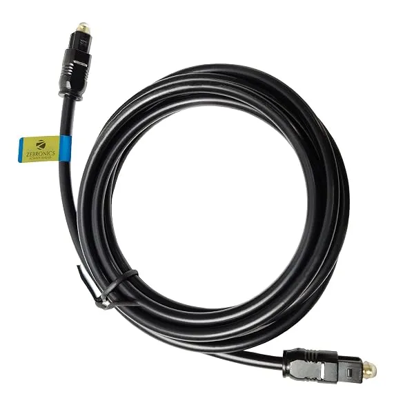 ZEBRONICS OC150 Optical Cable Supporting Dolby Digital Plus With 8 Channel (7.1) Audio Support, 1.5M, Transmission, For Smart TV, AV Receivers And More, Black — Linkbiz SmartDeal's
