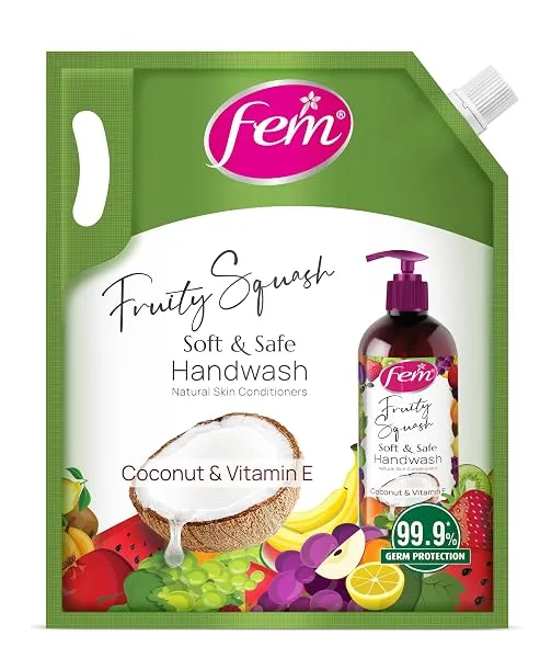DABUR Fem Fruity Squash Soft & Safe Handwash - 1500Ml | Germ Protection | Enriched With Goodness Of Coconut Milk & Vitamin E | Long Lasting Fragrance — Linkbiz SmartDeal's
