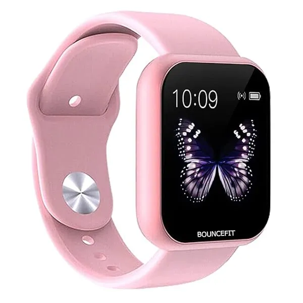 Bouncefit D20 Y68 Fitness Band Smart Watch for Men, Women, Boys, Girls, Kids – Single Touch Interface, Water Resistant, Workout Modes, Quick Charge Sports Smartwatch – Pink — Linkbiz SmartDeal's