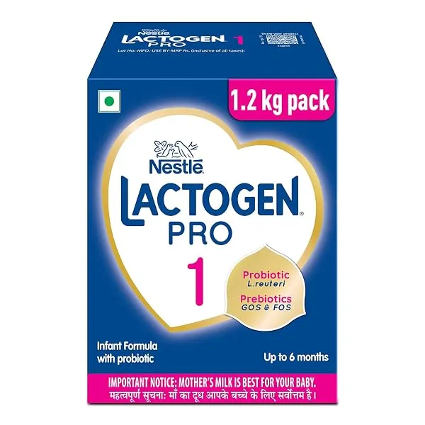 Nestlé LACTOGEN PRO 1, Infant Formula with Probiotic & Prebiotics, 1.2kg | For infants 0-6 months, 1.2kg Large Pack with 3x400g pouches, Probiotic L. reuteri & Prebiotics GOS and F — Linkbiz SmartDeal's