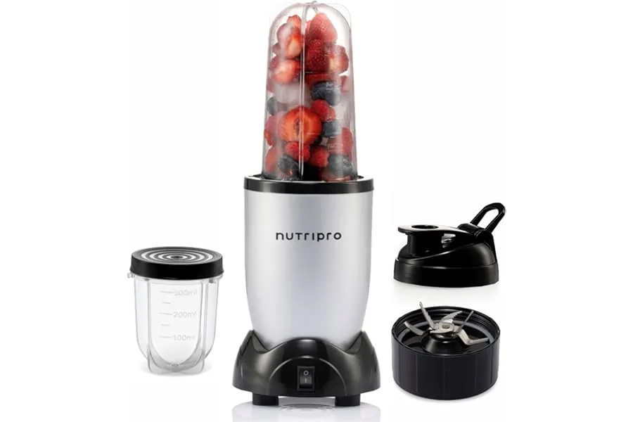 NutriPro Juicer Mixer Grinder - Smoothie Maker - 500 Watts (2 Jars & 1 Blade, Silver) - 2 Year — Linkbiz SmartDeal's