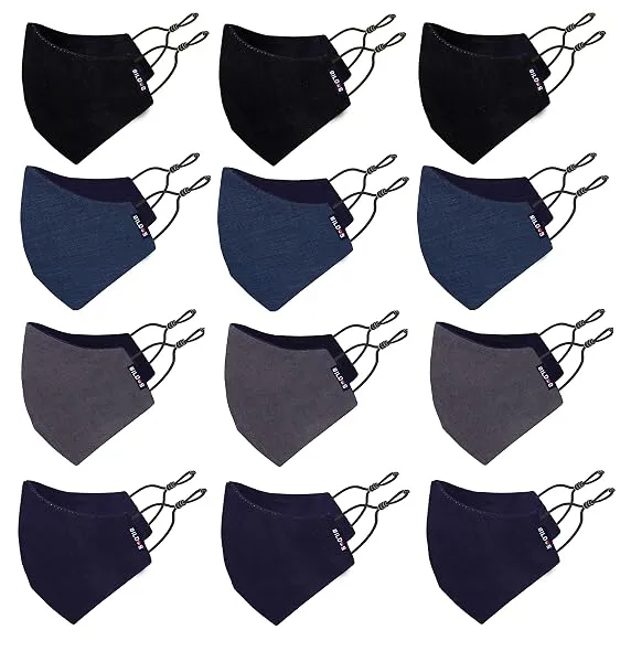 Bildos Unisex Dark Colored Cotton Mask With Adjustable Earloop - Pack of 12 — Linkbiz SmartDeal's