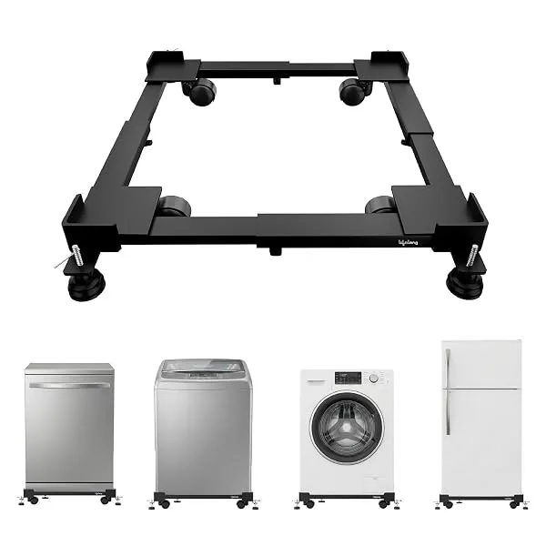 Lifelong Adjustable Washing Machine Stand with Wheels, Heavy Duty Steel Trolley for 5 Kg to 12 Kg Top Load & Front Load Washing Machines | Fridge & Air Cooler Stand | 180 Kg Capaci — Linkbiz SmartDeal's