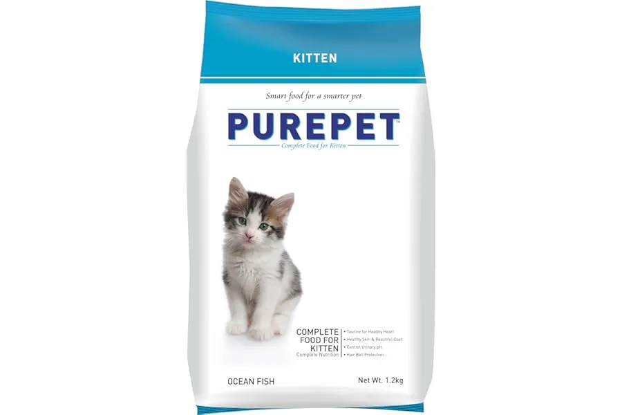 Purepet Kitten Dry Cat Food 1.2kg | Ocean Fish Flavour | Supports Active Behaviour | Hairball C — Linkbiz SmartDeal's