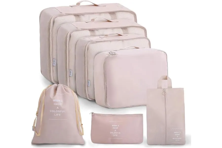 Lyrovo Nylon 7Pcs Travel Packing Cubes For Clothes Laundry Toiletry Cosmetics Luggage Makeup Po — Linkbiz SmartDeal's