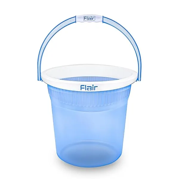 FLAIR Estella Crystal 8 LTR T.Blue I Plastic Bathroom Bucket | Strong and Durable Water Storage Bucket | Sturdy and Easy Grip Handle | Ideal for Bathing and Everyday Use — Linkbiz SmartDeal's