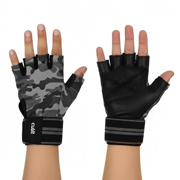 CULT Workout Gym Gloves for Men & Women – Durable Protective Gear with Anti-Slip Leather Grip, Breathable Lycra, Sweat-Absorbent & Half-Finger Design for Weightlifting, Strength Tr — Linkbiz SmartDeal's